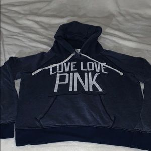 PINK Navy Pullover Sweatshirt Size L